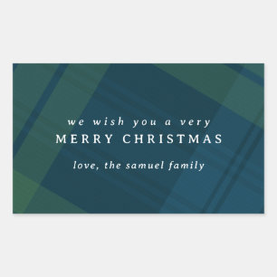 Pegatina Rectangular Los Navidades clásicos rozan simple y personalizad