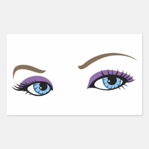 Pegatina Rectangular Los ojos de la mujer