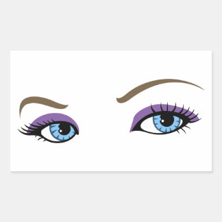 Pegatina Rectangular Los ojos de la mujer