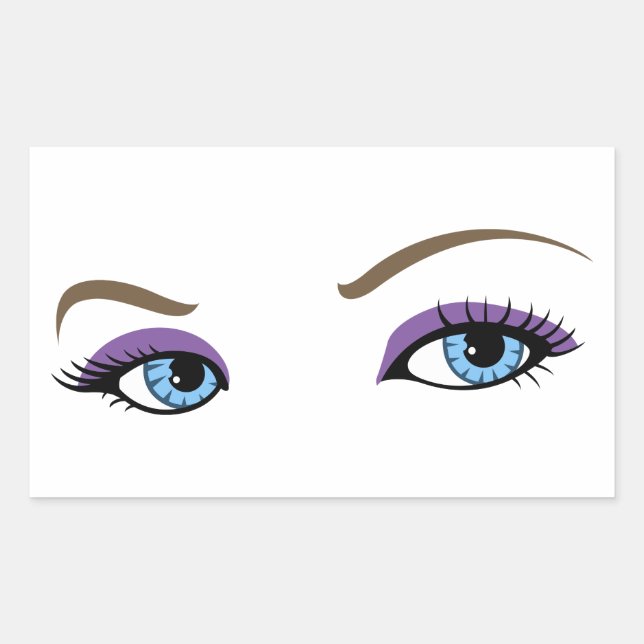 Pegatina Rectangular Los ojos de la mujer (Anverso)