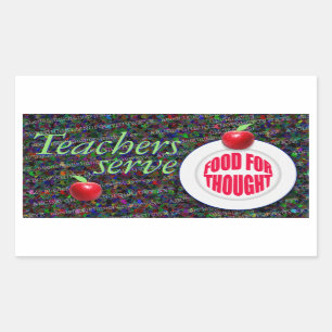 Pegatina Rectangular Los profesores sirven comida para la reflexión.