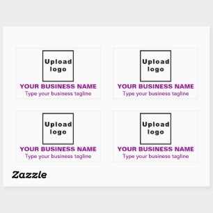 Pegatina Rectangular Los textos morados de la línea comercial sobre bla