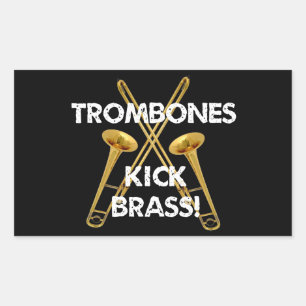 Pegatina Rectangular ¡Los trombones patean el latón!