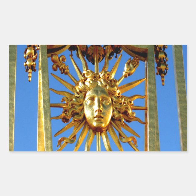 Pegatina Rectangular louis xiv sun king (Anverso)