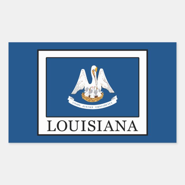 Pegatina Rectangular Louisiana (Anverso)