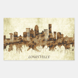 Pegatina Rectangular Louisville Kentucky Cityscape
