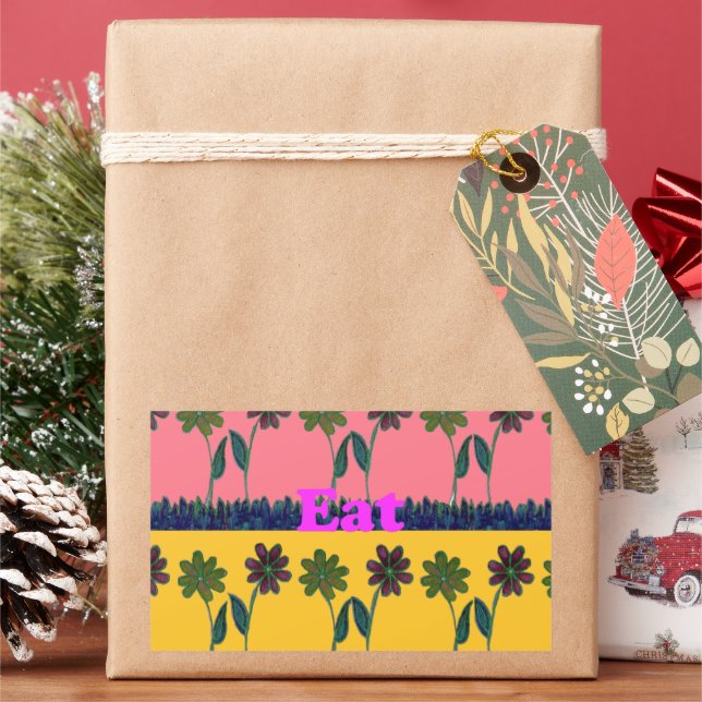 Pegatina Rectangular Love Eat Play Art Print (Vacaciones)