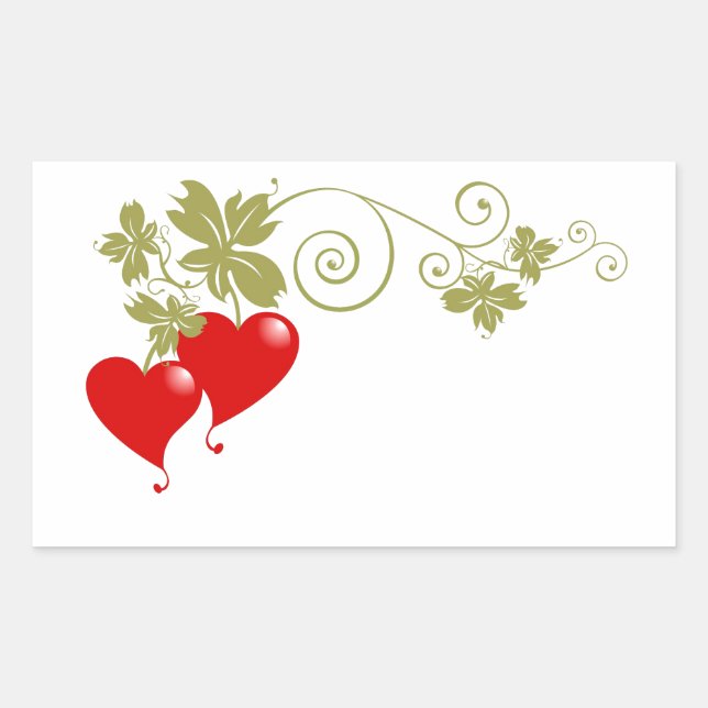Pegatina Rectangular Love Fruit (Anverso)