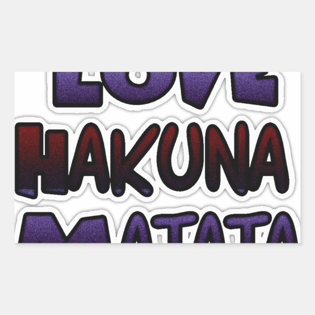 Pegatina Rectangular Love Hakuna Matata Gifts (Anverso)
