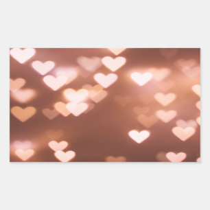 Pegatina Rectangular Love Heart Bubble Confetti