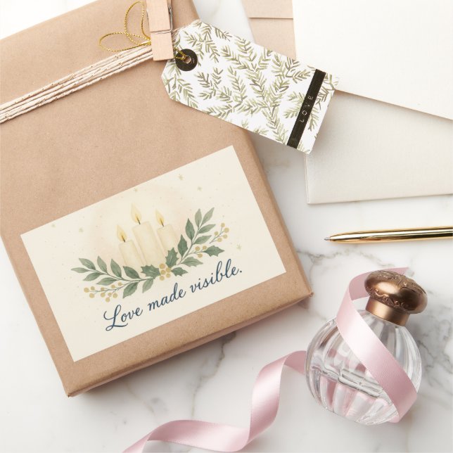Pegatina Rectangular Love Made Visible — Christmas Sticker (Regalar)