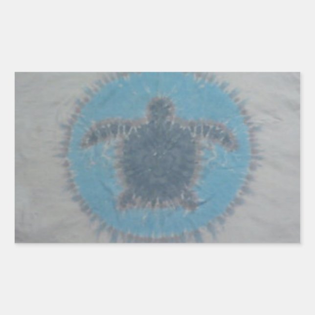 Pegatina Rectangular Love Turtles Tie Dye (Anverso)