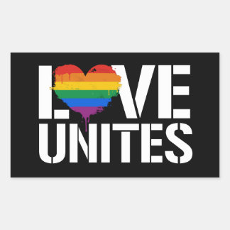 Pegatina Rectangular Love Unites