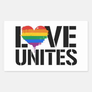 Pegatina Rectangular Love Unites