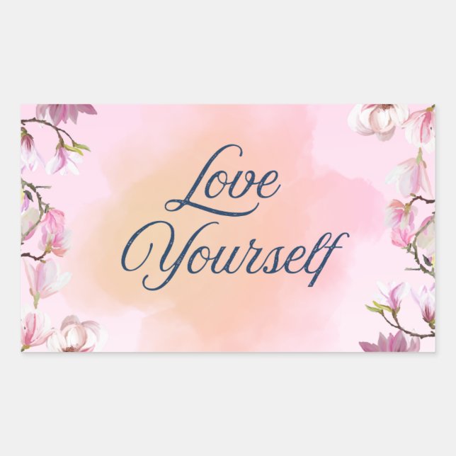 Pegatina Rectangular Love Yourself Aesthetic Sticker (Anverso)