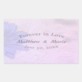 Pegatina Rectangular Lovelly Lavender Boda Floral