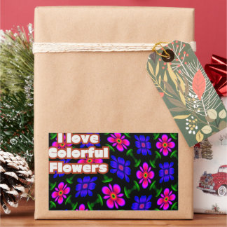 Pegatina Rectangular Lovely Pink Flowers Pattern