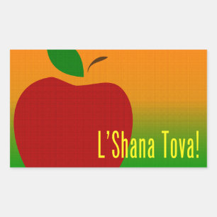 Pegatina Rectangular L'Shana Tova Apple
