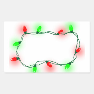Pegatina Rectangular Luces navidades