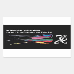 Pegatina Rectangular Lucha contra el cáncer: todos los cintas importan
