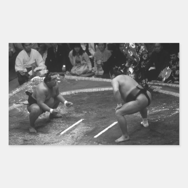 Pegatina Rectangular Lucha SUMO (Anverso)