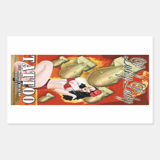 Pegatina Rectangular Lucky Lady Tattoo