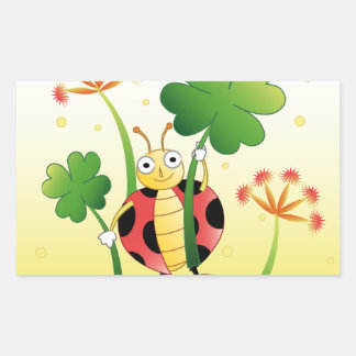 Pegatina Rectangular Lucky Ladybird