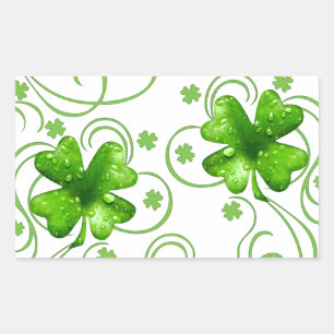Pegatina Rectangular Lucky Shamrock Keepsake