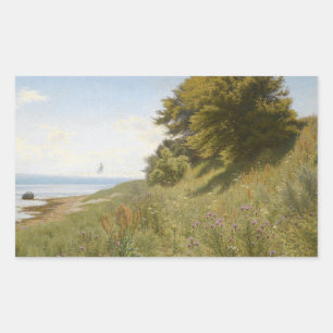 Pegatina Rectangular Ludvig Kabell - Día de verano en el mar