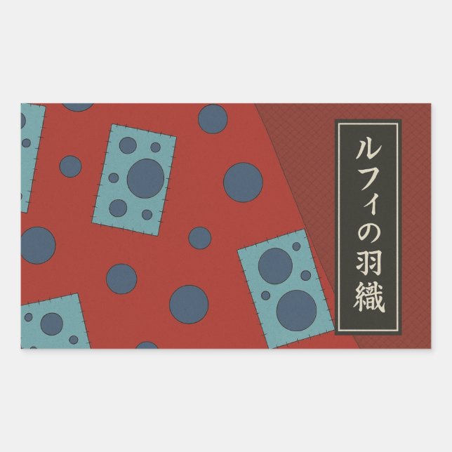 Pegatina Rectangular luffy kimino (Anverso)