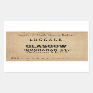 Pegatina Rectangular Luggage Glasgow