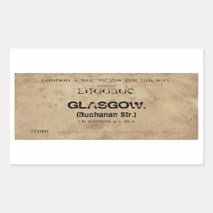 Pegatina Rectangular Luggage Glasgow (To customize)