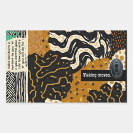 Pegatina Rectangular Lujosa sofisticación africana asiática caribeña