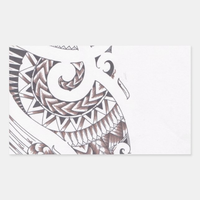 Pegatina Rectangular lujoso diseñador maorí (Anverso)