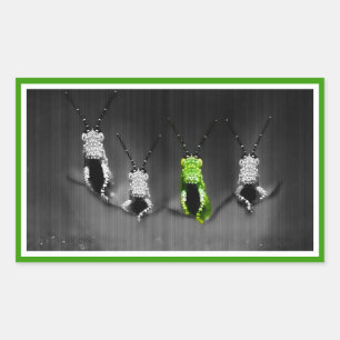 Pegatina Rectangular Lumpy Green Bug