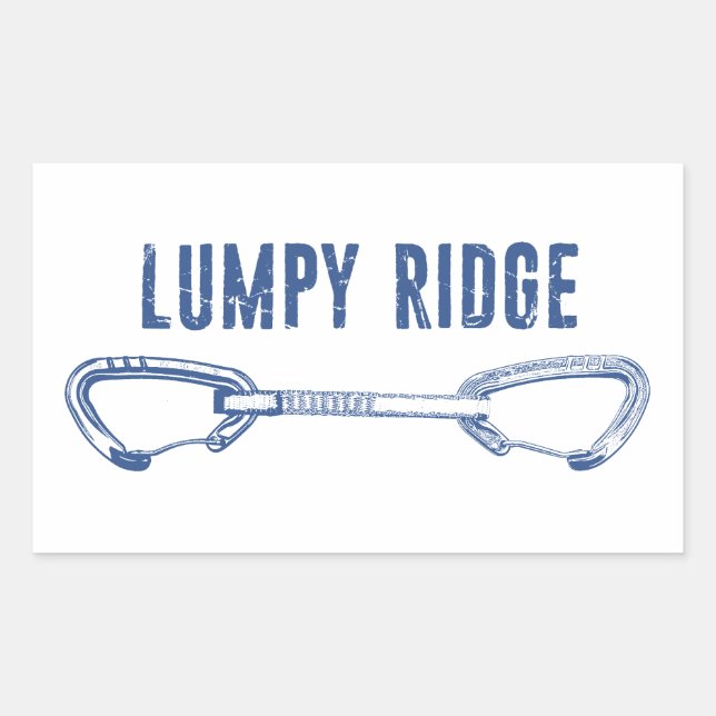 Pegatina Rectangular Lumpy Ridge Rock Climbing Quickdraw (Anverso)