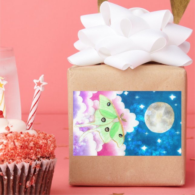 Pegatina Rectangular Luna Moth (Fiesta)