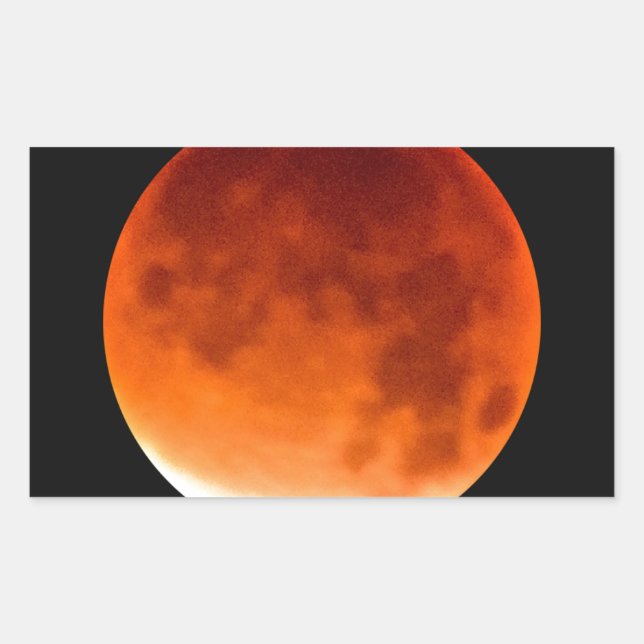 Pegatina Rectangular Luna Roja Ascendente (Anverso)