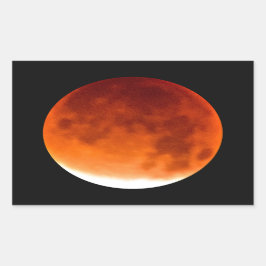 Pegatina Rectangular Luna Roja Ascendente
