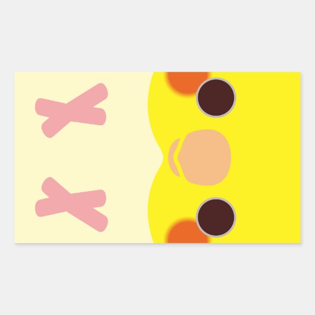 Pegatina Rectangular Lutino Cockatiel (Anverso)