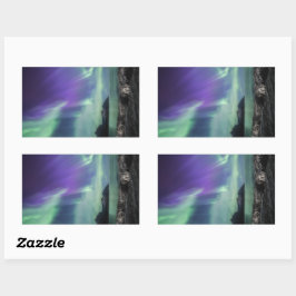 Pegatina Rectangular Luz boreal Senja