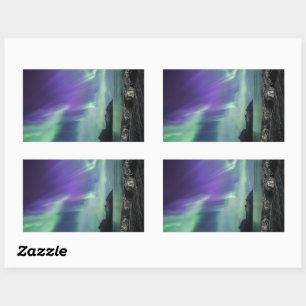 Pegatina Rectangular Luz boreal Senja