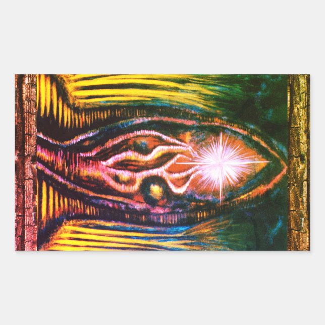 Pegatina Rectangular Luz celeste (Anverso)