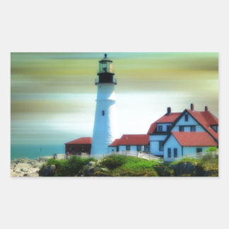 Pegatina Rectangular Luz de los faros de Portland de Light House