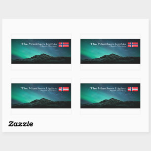 Pegatina Rectangular Luz del Norte Noruega