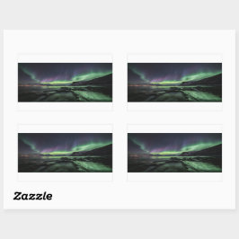 Pegatina Rectangular Luz del Norte Noruega