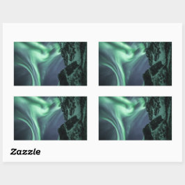 Pegatina Rectangular Luz del Norte Noruega