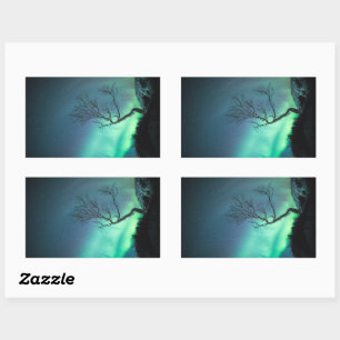 Pegatina Rectangular Luz del Norte Noruega