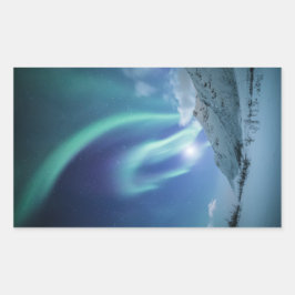 Pegatina Rectangular Luz del Norte Noruega