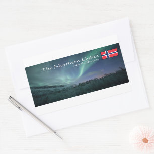 Pegatina Rectangular Luz del Norte Noruega